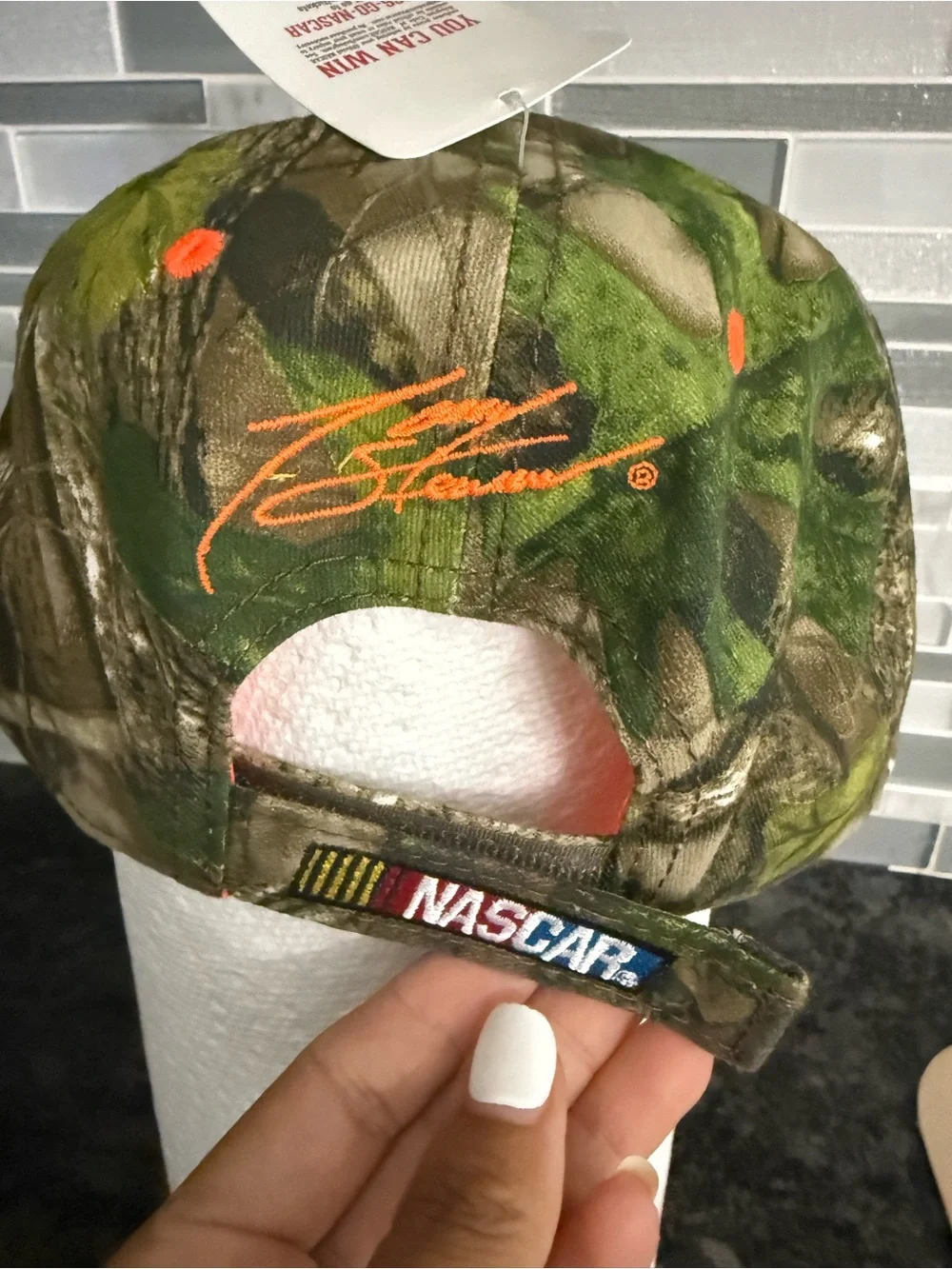 Nascar Camo Kids Cap with Orange Highlights